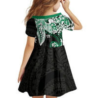 Monstera Plumeria Flowers Green Family Matching Off Shoulder Maxi Dress and Hawaiian Shirt Polynesian Pattern