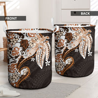 Monstera Plumeria Flowers Orange Laundry Basket Polynesian Pattern LT01 - Polynesian Pride