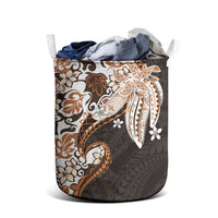 Monstera Plumeria Flowers Orange Laundry Basket Polynesian Pattern LT01 - Polynesian Pride