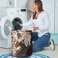 Monstera Plumeria Flowers Orange Laundry Basket Polynesian Pattern LT01 - Polynesian Pride