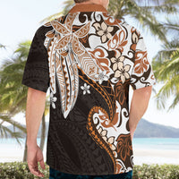 Monstera Plumeria Flowers Orange Hawaiian Shirt Polynesian Pattern