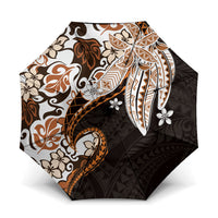 Monstera Plumeria Flowers Orange Umbrella Polynesian Pattern