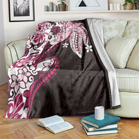 Monstera Plumeria Flowers Pink Blanket Polynesian Pattern LT01 Pink - Polynesian Pride