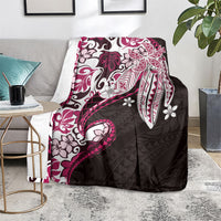 Monstera Plumeria Flowers Pink Blanket Polynesian Pattern LT01 - Polynesian Pride