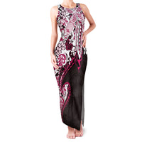 Monstera Plumeria Flowers Pink Family Matching Tank Maxi Dress and Hawaiian Shirt Polynesian Pattern LT01 Mom's Dress Pink - Polynesian Pride