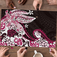 Monstera Plumeria Flowers Pink Puzzle Polynesian Pattern LT01 - Polynesian Pride