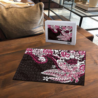 Monstera Plumeria Flowers Pink Puzzle Polynesian Pattern LT01 - Polynesian Pride