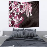 Monstera Plumeria Flowers Pink Tapestry Polynesian Pattern LT01 - Polynesian Pride