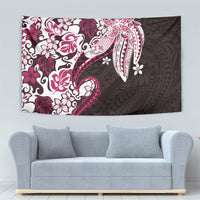 Monstera Plumeria Flowers Pink Tapestry Polynesian Pattern LT01 - Polynesian Pride