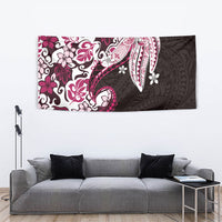 Monstera Plumeria Flowers Pink Tapestry Polynesian Pattern LT01 - Polynesian Pride