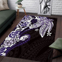 Monstera Plumeria Flowers Purple Area Rug Polynesian Pattern LT01 Purple - Polynesian Pride