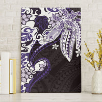 Monstera Plumeria Flowers Purple Canvas Wall Art Polynesian Pattern LT01 Without Frame Purple - Polynesian Pride