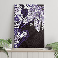 Monstera Plumeria Flowers Purple Canvas Wall Art Polynesian Pattern LT01 - Polynesian Pride