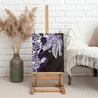 Monstera Plumeria Flowers Purple Canvas Wall Art Polynesian Pattern LT01 - Polynesian Pride