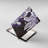 Monstera Plumeria Flowers Purple Canvas Wall Art Polynesian Pattern LT01 With Frame Purple - Polynesian Pride