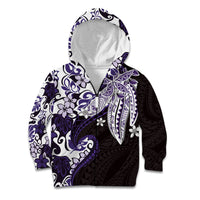 Monstera Plumeria Flowers Purple Kid Hoodie Polynesian Pattern LT01 Zip Hoodie Purple - Polynesian Pride