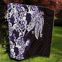 Monstera Plumeria Flowers Purple Quilt Polynesian Pattern LT01 - Polynesian Pride