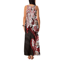 Monstera Plumeria Flowers Red Family Matching Tank Maxi Dress and Hawaiian Shirt Polynesian Pattern LT01 - Polynesian Pride