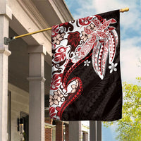 Monstera Plumeria Flowers Red Garden Flag Polynesian Pattern LT01 House Flag Red - Polynesian Pride