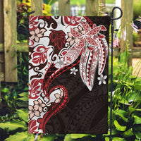 Monstera Plumeria Flowers Red Garden Flag Polynesian Pattern LT01 Garden Flag Red - Polynesian Pride