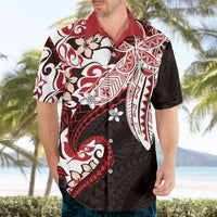Monstera Plumeria Flowers Red Hawaiian Shirt Polynesian Pattern LT01 - Polynesian Pride
