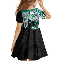 Monstera Plumeria Flowers Teal Family Matching Tank Maxi Dress and Hawaiian Shirt Polynesian Pattern LT01 - Polynesian Pride