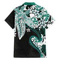 Monstera Plumeria Flowers Teal Family Matching Tank Maxi Dress and Hawaiian Shirt Polynesian Pattern LT01 - Polynesian Pride