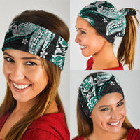 Monstera Plumeria Flowers Teal Neck Gaiter Polynesian Pattern