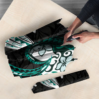 Monstera Plumeria Flowers Teal Umbrella Polynesian Pattern LT01 - Polynesian Pride