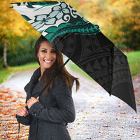 Monstera Plumeria Flowers Teal Umbrella Polynesian Pattern LT01 - Polynesian Pride