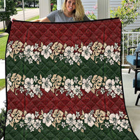 Hawaiian Hibiscus Christmas Color Quilt Unique