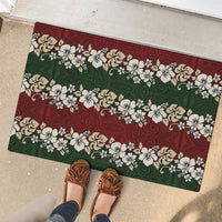 Hawaiian Hibiscus Christmas Color Rubber Doormat Unique