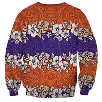 Hawaiian Hibiscus Sweatshirt Orange and Purple Unique