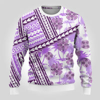 Hawaii Quilt Ugly Christmas Sweater Kakau Polynesian Pattern Lilac Version LT01 - Polynesian Pride