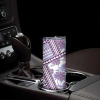 Hawaii Quilt Skinny Tumbler Kakau Polynesian Pattern Lilac Version