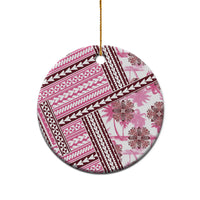 Hawaii Quilt Ceramic Ornament Kakau Polynesian Pattern Mauve Pink Version LT01 - Polynesian Pride