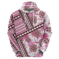 Hawaii Quilt Hoodie Kakau Polynesian Pattern Mauve Pink Version LT01 - Polynesian Pride