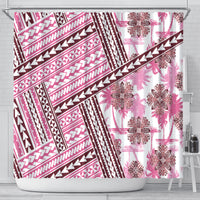 Hawaii Quilt Shower Curtain Kakau Polynesian Pattern Mauve Pink Version LT01 - Polynesian Pride