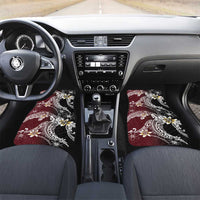 Polynesian Hawaiian Plumeria Tribal Pattern Car Mats Special Wine Red Version