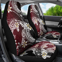 Polynesian Hawaiian Plumeria Tribal Pattern Car Seat Cover Special Wine Red Version
