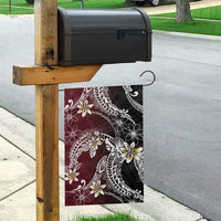 Polynesian Hawaiian Plumeria Tribal Pattern Garden Flag Special Wine Red Version