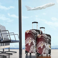 Polynesian Hawaiian Plumeria Tribal Pattern Luggage Cover Special Wine Red Version