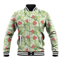 Anthurium Pikake Ti Leaf Palaka Baseball Jacket Green Version LT01 Unisex Green - Polynesian Pride