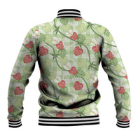 Anthurium Pikake Ti Leaf Palaka Baseball Jacket Green Version LT01 - Polynesian Pride