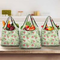 Anthurium Pikake Ti Leaf Palaka Grocery Bag Green Version LT01 3-pack One Size Green - Polynesian Pride