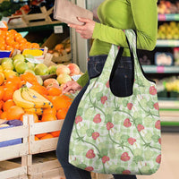 Anthurium Pikake Ti Leaf Palaka Grocery Bag Green Version LT01 - Polynesian Pride