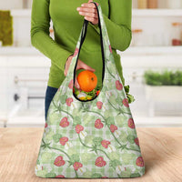 Anthurium Pikake Ti Leaf Palaka Grocery Bag Green Version LT01 - Polynesian Pride