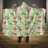 Anthurium Pikake Ti Leaf Palaka Hooded Blanket Green Version LT01 - Polynesian Pride