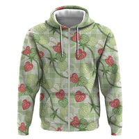 Anthurium Pikake Ti Leaf Palaka Hoodie Green Version