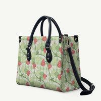 Anthurium Pikake Ti Leaf Palaka Leather Bag Green Version LT01 Green - Polynesian Pride